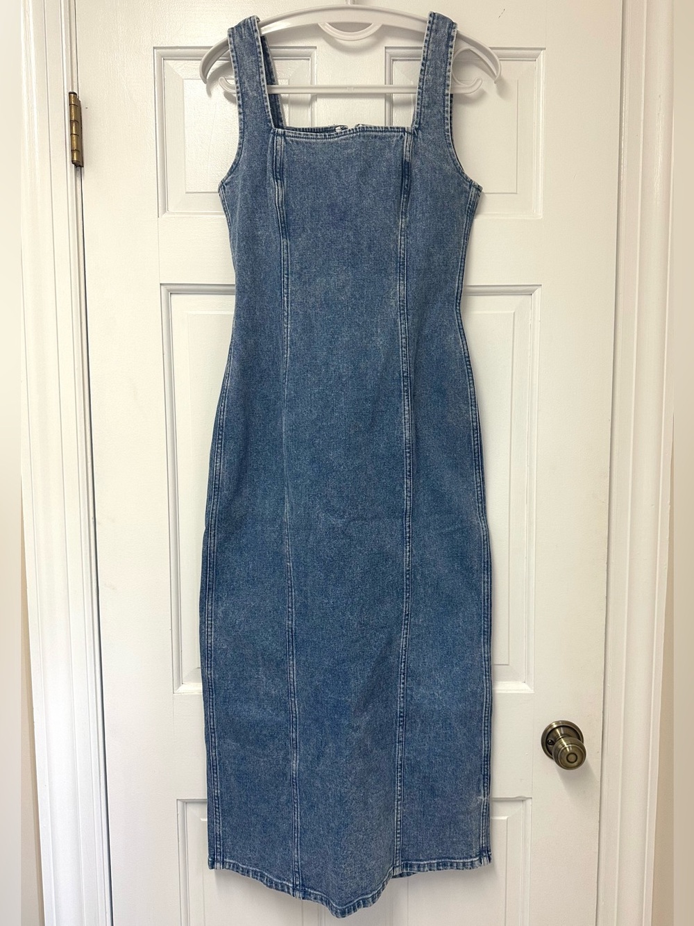 Abercrombie & Fitch Denim Column Midi Dress - Picture 2 of 9